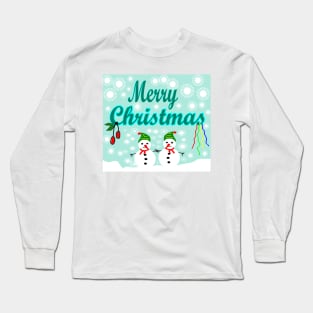 Merry Christmas with snowman Long Sleeve T-Shirt